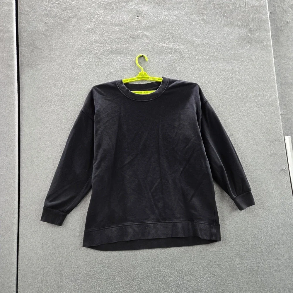Lululemon Women Sweatshirt 10 Black Activewear Logo Softstreme Pullover